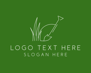 Shovel - Landscape Garden Shovel Grass logo design