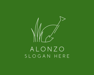 Landscape Garden Shovel Grass logo design