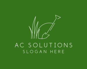 Landscape Garden Shovel Grass logo design