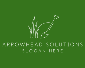 Landscape Garden Shovel Grass logo design