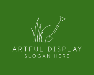 Landscape Garden Shovel Grass logo design