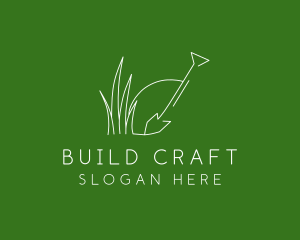 Landscape Garden Shovel Grass logo design