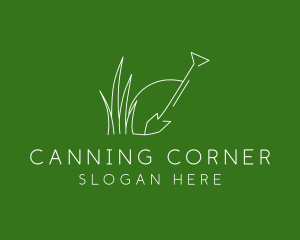 Landscape Garden Shovel Grass logo design