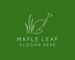 Landscape Garden Shovel Grass logo design