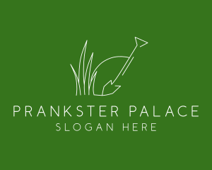 Landscape Garden Shovel Grass logo design