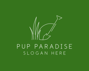 Landscape Garden Shovel Grass logo design