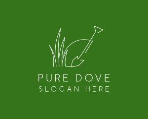 Landscape Garden Shovel Grass logo design