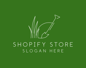 Landscape Garden Shovel Grass logo design