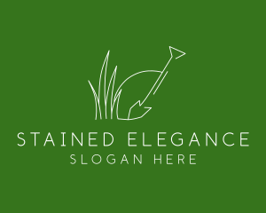 Landscape Garden Shovel Grass logo design