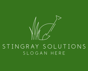 Landscape Garden Shovel Grass logo design