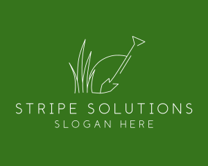 Landscape Garden Shovel Grass logo design