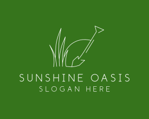 Landscape Garden Shovel Grass logo design