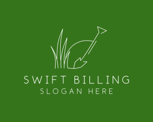 Landscape Garden Shovel Grass logo design