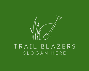 Landscape Garden Shovel Grass logo design