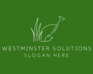 Landscape Garden Shovel Grass logo design