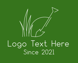 Grass - Landscape Garden Shovel Grass logo design