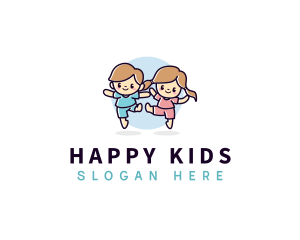 Kids Playful Jumping logo design