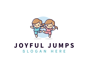 Kids Playful Jumping logo design