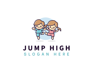 Kids Playful Jumping logo design