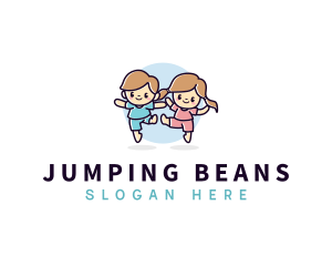 Kids Playful Jumping logo design