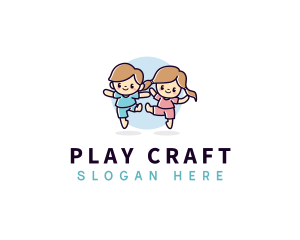 Kids Playful Jumping logo design