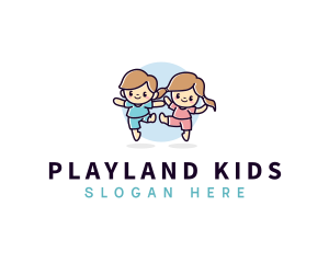 Kids Playful Jumping logo design