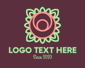 Greenhouse - Yoga Rose Bud logo design