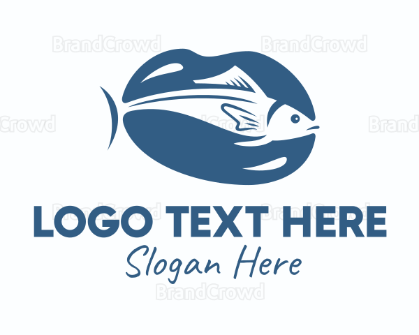 Blue Mackerel Fish Logo