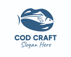 Cod - Blue Mackerel Fish logo design
