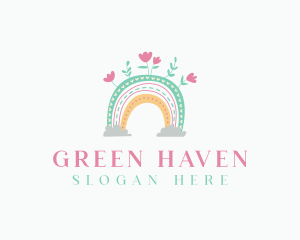 Rainbow Nursery Flowers logo design