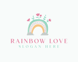 Rainbow Nursery Flowers logo design