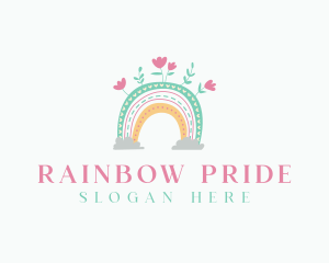 Rainbow Nursery Flowers logo design