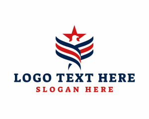 Usa - Eagle Patriot Stripes logo design