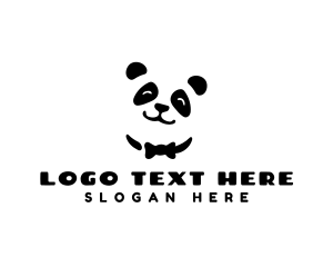 Panda - Panda Bow Tie Animal logo design