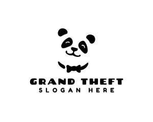 Bear - Panda Bow Tie Animal logo design