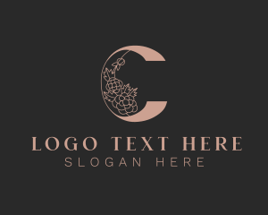 Peony Flower Letter C logo design