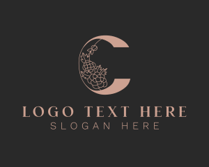 Letter C - Peony Flower Letter C logo design