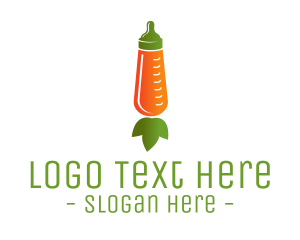 Veggie - Carrot Feeding Bottle logo design