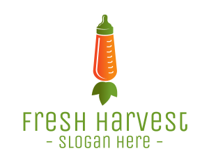 Veggie - Carrot Feeding Bottle logo design