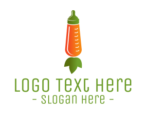 Milk - Carrot Feeding Bottle logo design