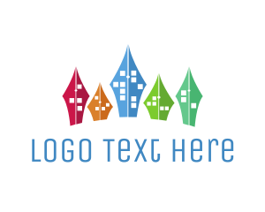 School - Educational Writers Pen City logo design