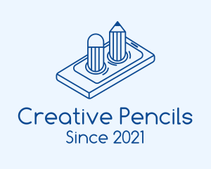 Mobile Phone Pencil logo design