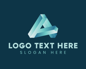 Geometrical - 3D Industrial Letter A logo design