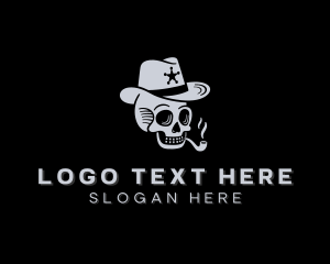 Western - Sheriff Skull Cigarette logo design