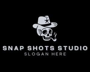 Wild West - Sheriff Skull Cigarette logo design