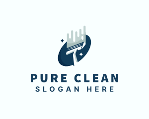 Squeegee Cleaning Wiper logo design