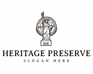 Vintage NYC Liberty Statue logo design