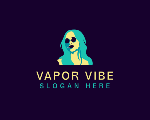 Woman Sunglasses Smoking logo design