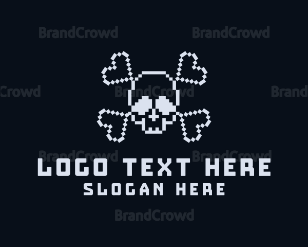 Pixel Skull Bones Logo