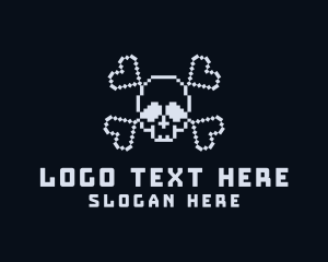 Bones - Pixel Skull Bones logo design